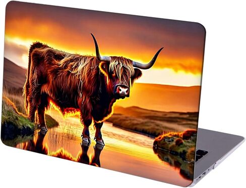 متوافق مع جهاز MacBook Pro مقاس 16 بوصة، حافظة صلبة مع غطاء لوحة مفاتيح وواقي شاشة (A2141، إصدار 2020 2019) - Highland Cow MC21596 in Kuwait