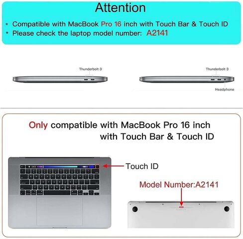 متوافق مع جهاز MacBook Pro مقاس 16 بوصة، غطاء صلب مع غطاء لوحة مفاتيح وواقي شاشة (A2141، إصدار 2020 2019) - علم تكساس MC21778 in Kuwait