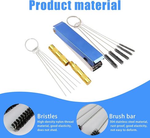 Carburetor Cleaning Kit, Torch Tip Cleaner, 13 Clean Line Set + 5 Cleaning Needles + 5 Nylon Brushes + 1 Sharp Pick Needle, for Motorcycle ATV Lawn Equipment Carb Welding Stove Spray Gun in Saudi Arabia