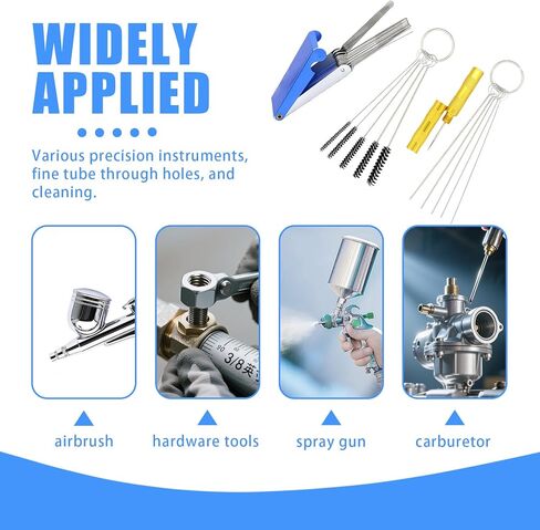 Carburetor Cleaning Kit, Torch Tip Cleaner, 13 Clean Line Set + 5 Cleaning Needles + 5 Nylon Brushes + 1 Sharp Pick Needle, for Motorcycle ATV Lawn Equipment Carb Welding Stove Spray Gun in Saudi Arabia
