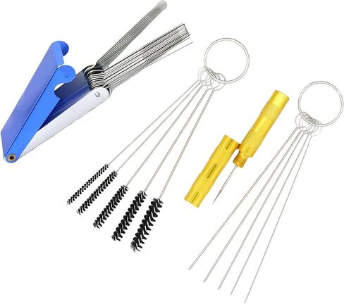 مجموعة تنظيف المكربن، منظف طرف الشعلة، مجموعة 13 خط تنظيف + 5 إبر تنظيف + 5 فرش نايلون + 1 إبرة اختيار حادة، لمعدات الدراجات النارية ATV في الحديقة بندقية رش لموقد لحام الكربوهيدرات in Kuwait