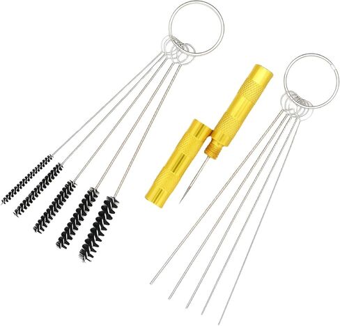 Carburetor Cleaning Kit, Torch Tip Cleaner, 13 Clean Line Set + 5 Cleaning Needles + 5 Nylon Brushes + 1 Sharp Pick Needle, for Motorcycle ATV Lawn Equipment Carb Welding Stove Spray Gun in Saudi Arabia
