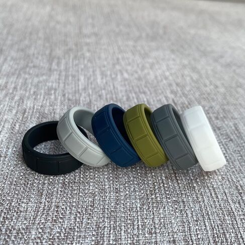 Christian Cross Silicone Rings 8mm Square Pattern Silicone Ring Engagement Rubber Rings Bible Verse Quote Faith Inspirational Men Women Religious Jewelry,Size8-13 in Saudi Arabia