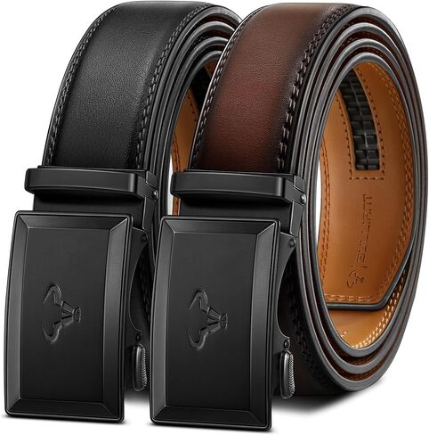 BULLIANT Men Belt-Ratchet Leather Belt Adjsutable For Jeans Dress Casual Pant 1 3/8"- Cut For Fit in Saudi Arabia