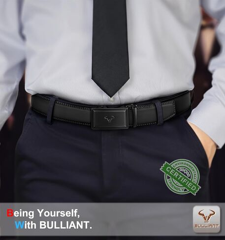 BULLIANT Men Belt-Ratchet Leather Belt Adjsutable For Jeans Dress Casual Pant 1 3/8"- Cut For Fit in Saudi Arabia