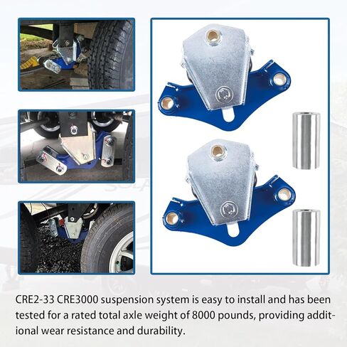 نظام تعليق مثبت بمسامير للخدمة الشاقة للمقطورات ذات المحاور الترادفية - قاعدة عجلات مقاس 33 بوصة، ومسافة 3 بوصات، وتصنيف 8000 رطل CRE2-33 CRE3000 in Kuwait