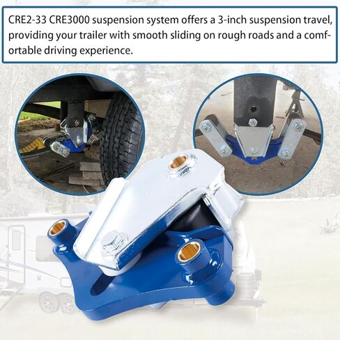 نظام تعليق مثبت بمسامير للخدمة الشاقة للمقطورات ذات المحاور الترادفية - قاعدة عجلات مقاس 33 بوصة، ومسافة 3 بوصات، وتصنيف 8000 رطل CRE2-33 CRE3000 in Kuwait