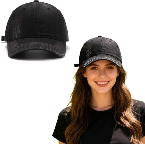 Unisex Sun Hats Distressed Baseball Cap Adjustable Visor Cap Trucker Hats for Outdoor Sports in Saudi Arabia