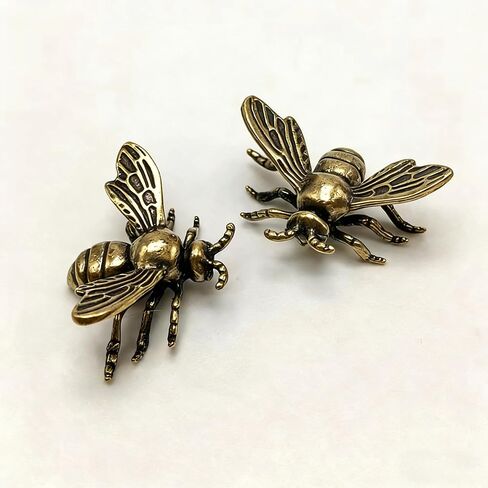 Brass Bee Figurines Collectible Bee Decor Statues Gold Bumble Bee Decor, Honey Bee Decor Brass Decor, Metal Insect Figurine for Home Desk Indoor Feng Shui & Artistic Collectible in Saudi Arabia