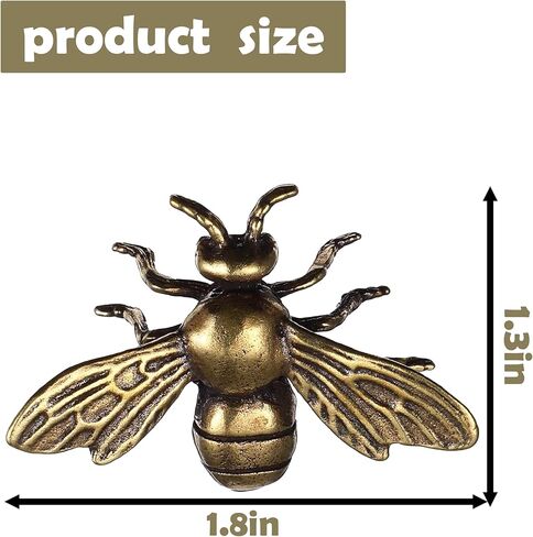 Brass Bee Figurines Collectible Bee Decor Statues Gold Bumble Bee Decor, Honey Bee Decor Brass Decor, Metal Insect Figurine for Home Desk Indoor Feng Shui & Artistic Collectible in Saudi Arabia