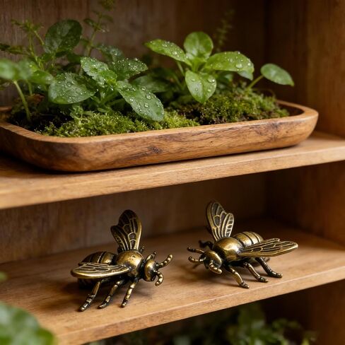 Brass Bee Figurines Collectible Bee Decor Statues Gold Bumble Bee Decor, Honey Bee Decor Brass Decor, Metal Insect Figurine for Home Desk Indoor Feng Shui & Artistic Collectible in Saudi Arabia