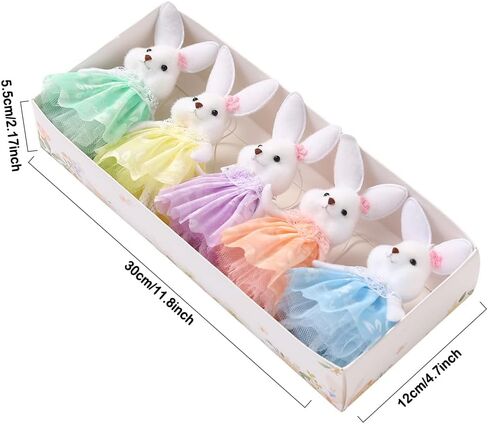 PageebO 5 قطع من تماثيل أرنب عيد الفصح، تمثال أرنب بألوان قوس قزح الباستيل لحفلات عيد الفصح هدية لحفلات الشاي الربيعية لتزيين الطاولة وديكور المنزل في المنزل ومستلزمات استحمام الأطفال في عيد الميلاد in Kuwait