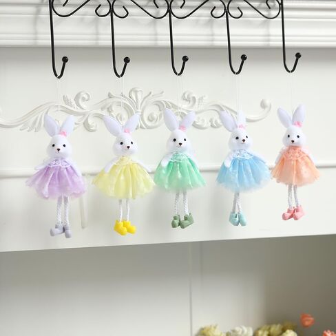 PageebO 5 قطع من تماثيل أرنب عيد الفصح، تمثال أرنب بألوان قوس قزح الباستيل لحفلات عيد الفصح هدية لحفلات الشاي الربيعية لتزيين الطاولة وديكور المنزل في المنزل ومستلزمات استحمام الأطفال في عيد الميلاد in Kuwait