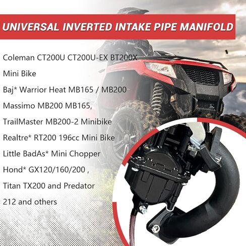 Inverted 22mm Manifold For Predator 212 196cc Ghost 224 Minibike KT196 Go kart, Reverse Intake Pipe Inlet for Baja Warrior MB200 CT200U EX for Honda GX160 GX200 Clone Engine in Kuwait