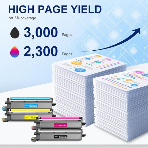 TEINO Compatible TN229XL Toner Cartridges Replacement for Brother TN229 TN 229XL Toner to use with MFC-L3720CDW MFC-L3780CDW HL-L3220CDW HL-L3280CDW HL-L3300CDW HL-L3295CDW Printer TN-229XL 4 Pack in Kuwait