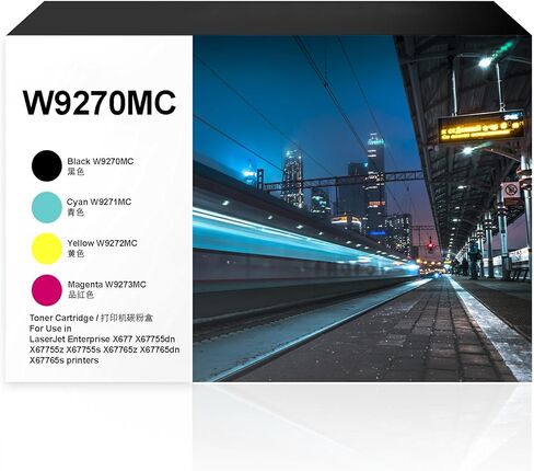 W9270MC Toner Cartridge 4‑Pack Compatible with HP Laserjet Enterprise X677 X67755dn X67755z X67755s X67765z X67765dn X67765s Printer – High Yield Replacement W9270MC W9271MC W9273MC W9272MC (BK/C/M/Y) in Saudi Arabia