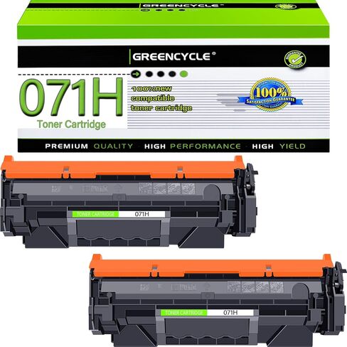 Greencycle 071H مع رقاقة بديلة متوافقة مع Canon CRG 071H CRG071H ‎5646C001 071 خرطوشة حبر سوداء LBP122dw LBP122 LBP120 MF270 Mf272dw Mf273dw Mf275dw (2Pk، مع مستوى حبر عرض الرقاقة) in Kuwait