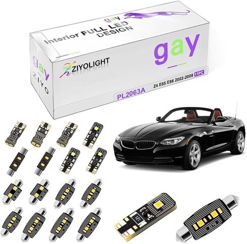 استبدال مجموعة الإضاءة الداخلية PL2063A LED لسيارة BMW Z4 E85 E86 2002-2008 حزمة الملحقات القابلة للتحويل والكوبيه، ترقية لمبات الإضاءة ذات القبة البيضاء 6000K (11 لمبة) in Kuwait