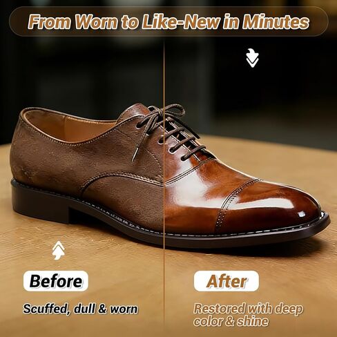 مجموعة تلميع الأحذية الجلدية مكونة من 8 قطع - مجموعة تلميع الأحذية كهدية للرجال مع طلاء أحذية محايد باللون الأسود والبني، وفرشاة تلميع الأحذية المصنوعة من شعر الخيل، ومجموعة تنظيف الأحذية المصنوعة من القماش والإسفنج اللامع للأحذية الجلدية in Kuwait