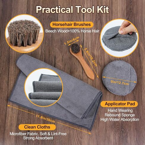 4 Pcs Leather Cleaner Boots Shoes Cleaning Kit-3.52oz Saddle Soap for Leather Items Cleaning, Including One Horsehair Shoes Polish Brush, Shine Cloth and Sponge Pad in Saudi Arabia