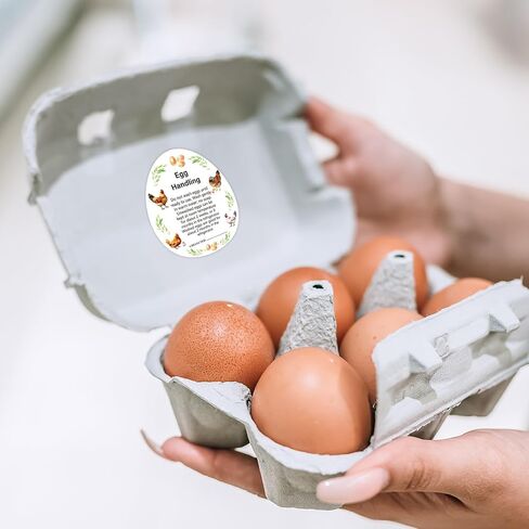 500Pcs Egg Stickers for Fresh Farm 2 Inch Cartoon Eggs Stickers Roll Market Egg Handling Labels Unwashed Egg Packaging Sticker for Chicken Quail Farmhouse in Saudi Arabia