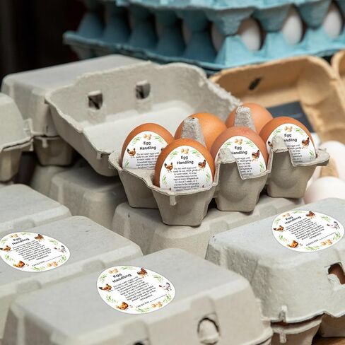 500Pcs Egg Stickers for Fresh Farm 2 Inch Cartoon Eggs Stickers Roll Market Egg Handling Labels Unwashed Egg Packaging Sticker for Chicken Quail Farmhouse in Saudi Arabia