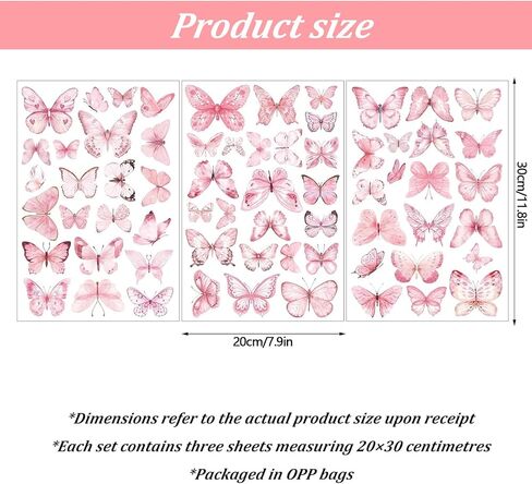 65 Pcs Glow in The Dark Wall Decals, Luminous Butterfly Wall Decor, Watercolor Butterfly Wall Sticker for Living Room Bedroom Dining Room in Kuwait