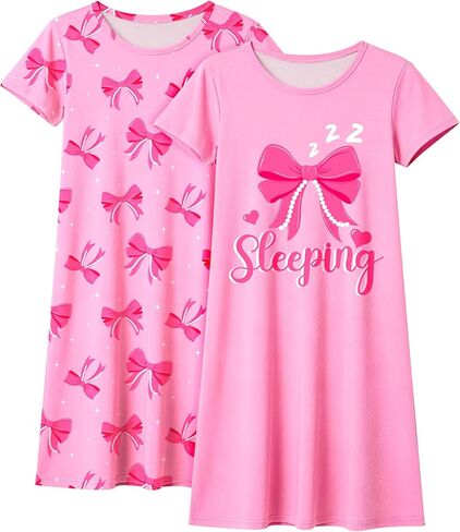Sylfairy 2Pcs Girls Nightgowns Kids Pajamas Princess Nightgown Dress Sleepwear for Toddler Little Girls Nightdress in Kuwait