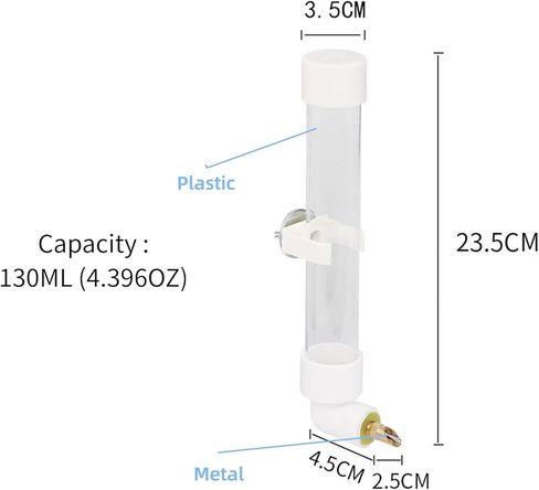 Bird Water Drinker Automatic Parrot Conure Cockatiel Water Dispenser Bird Cage Drinking Device for Medium Small Birds in Saudi Arabia