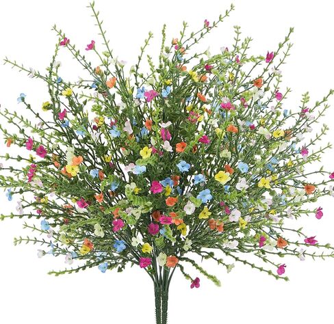 باقة زهور صناعية من الحرير الاصطناعي من الزهور البرية لغرفة النوم والمطبخ والحمام والمنزل والحديقة والفناء والمزارعين المعلقين وغيرها من الديكورات الداخلية (ألوان مختلطة) in Kuwait