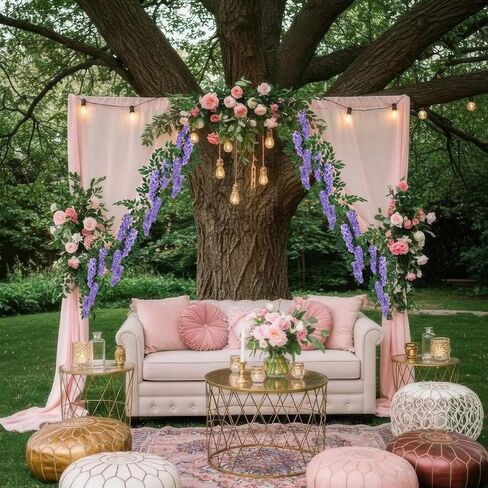 CISDUEO Wisteria Hanging Flowers Wisteria Flowers Vine Garland Wedding Arch Decoration Purple Blue 6.56 Ft Artificial Wisteria Vines Hanging Flower Vines Silk for Party Garden Home Table Backdrop in Saudi Arabia