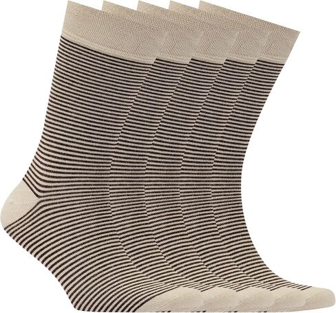 VRD Mens Dress Socks for Men, Bamboo Rayon 5-Pack, Striped Design Crew Length Mid-Calf Socks for Men Shoe Size 8-13 in Saudi Arabia