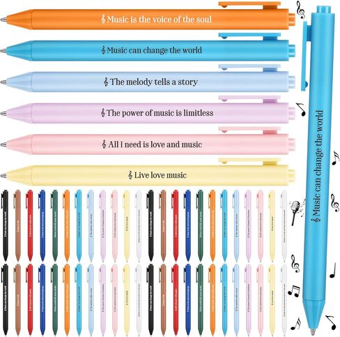 48 Pcs Ballpoint Pens Novelty Gifts 12 Style Smooth Writing Pens for Teacher Gifts (Music) in Saudi Arabia