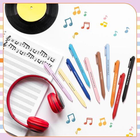 48 Pcs Ballpoint Pens Novelty Gifts 12 Style Smooth Writing Pens for Teacher Gifts (Music) in Saudi Arabia