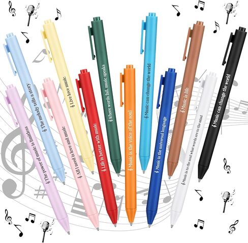 48 Pcs Ballpoint Pens Novelty Gifts 12 Style Smooth Writing Pens for Teacher Gifts (Music) in Saudi Arabia