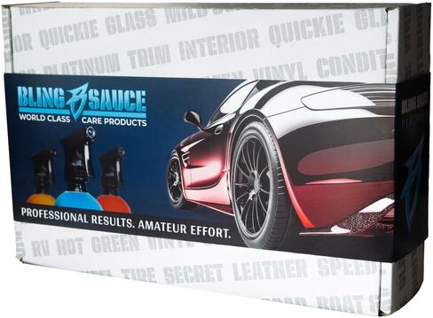 مجموعة أدوات تنظيف وتفصيل السيارات من Bling Sauce Platinum Essentials مكونة من 5 قطع مع 3 مناشف من الألياف الدقيقة وإسفنجة داخلية in Kuwait