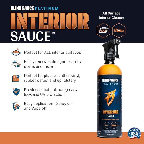 مجموعة أدوات تنظيف وتفصيل السيارات من Bling Sauce Platinum Essentials مكونة من 5 قطع مع 3 مناشف من الألياف الدقيقة وإسفنجة داخلية in Kuwait