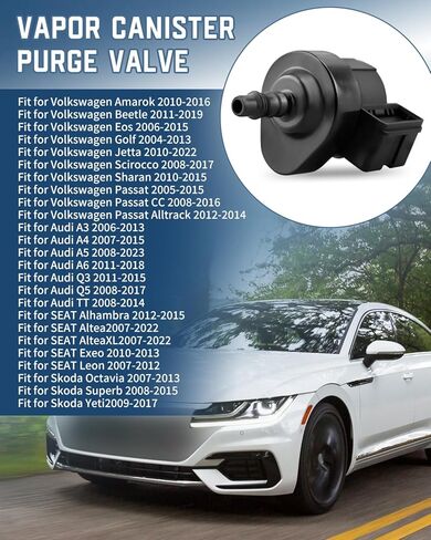 صمام تطهير علبة البخار 06H906517AE مناسب لمحرك Volkswagen Passat CC GTI Beetle Jetta Eos Audi A3 A4 A5 Q3 Q5 2.0T TSI، استبدال الملف اللولبي لصمام تطهير البخار 06H906517AA 06H906517B in Saudi Arabia
