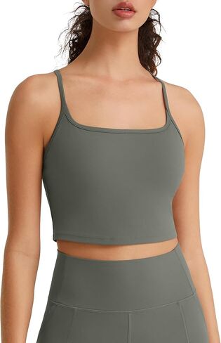 G4Free BareFeel Women's Sports Bra Padded Square Neck Adjustable Spaghetti Straps Y Back Gym Casual Yoga in Saudi Arabia