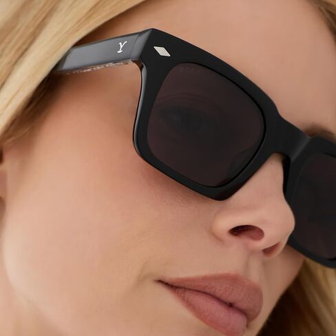 DIFF | Yellowstone Sunglasses Kayce Dutton Square Sunglasses for Men and Women | UV400 Polarized Protection | Classic Black + Grey in Saudi Arabia