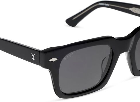 DIFF | Yellowstone Sunglasses Kayce Dutton Square Sunglasses for Men and Women | UV400 Polarized Protection | Classic Black + Grey in Saudi Arabia