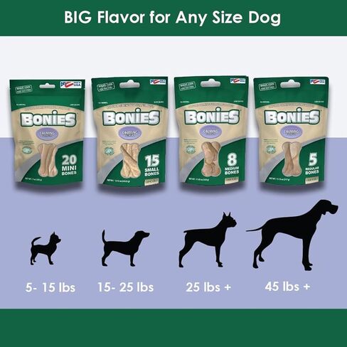 BONIES Natural Calming Multi-Pack MINI (20 Bones / 7 oz) in Kuwait