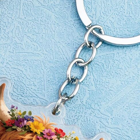 Highland Cow Keychain for Women Highland Cow Gifts for Women Car Accessories Cute Animal Bag Charm Birthday Christmas Cows Stocking Stuffers for Girls in Kuwait