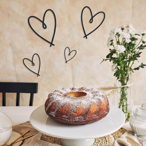 Josojoou 4 Pcs Metal Heart Wall Art Decor Modern Love Heart Decorative Sign Western Room Decor Metal Hanging Decorative for Bedroom Office Hotel Home Wall Decoration(Black) in Kuwait