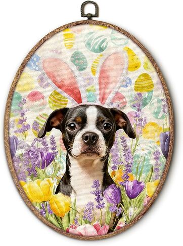 Hxlac Vintage Easter Chinoiserie Eggs Basket Oval Wall Art Framed, Easter Floral Eggs Oval Wall Decor, Farmhouse Spring Hanging Canvas Prints Wall Sculptures for Home Living Room Decor, 8.5x11.5 Inch in Saudi Arabia