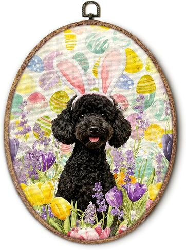 Hxlac Vintage Easter Chinoiserie Eggs Basket Oval Wall Art Framed, Easter Floral Eggs Oval Wall Decor, Farmhouse Spring Hanging Canvas Prints Wall Sculptures for Home Living Room Decor, 8.5x11.5 Inch in Saudi Arabia