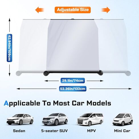2026 Retractable Windshield Sun Shade Automatic Car Sunshade for Windshield, UV & Heat Protection, Keep Cool and Protect Interior, Adjustable Universal Fit for Car Trucks SUVs (Not for Large Trucks) in Kuwait