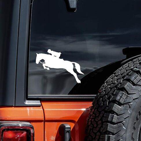 Jumping Horse Decal Vinyl Sticker Auto Car Truck Wall Laptop | White | 5.5" x 3" in Saudi Arabia