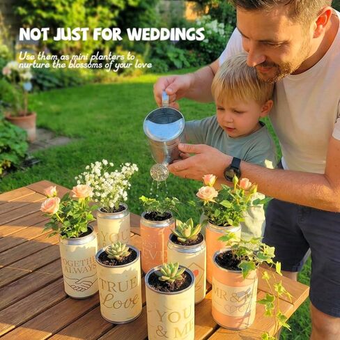 مجموعة ديكورات السيارة Just Married - مجموعة 15 قطعة لتزيين سيارة الزفاف مع 12 علبة من الصفيح لمصد السيارة واللافتة وملصقات النوافذ والشرابات - ملحقات سيارة الزفاف الرومانسية، لافتة Just Married للمركبة in Kuwait