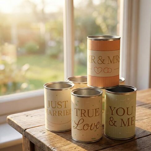 مجموعة ديكورات السيارة Just Married - مجموعة 15 قطعة لتزيين سيارة الزفاف مع 12 علبة من الصفيح لمصد السيارة واللافتة وملصقات النوافذ والشرابات - ملحقات سيارة الزفاف الرومانسية، لافتة Just Married للمركبة in Kuwait